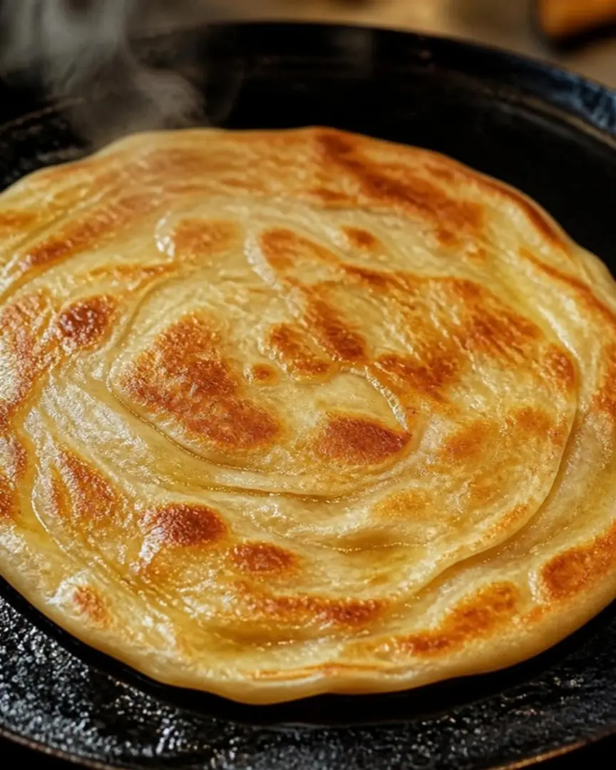 Golden traditional paratha